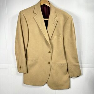 Southwick Mens Size 45 L Long Tan Camel Wool Blazer Sport Coat Jacket